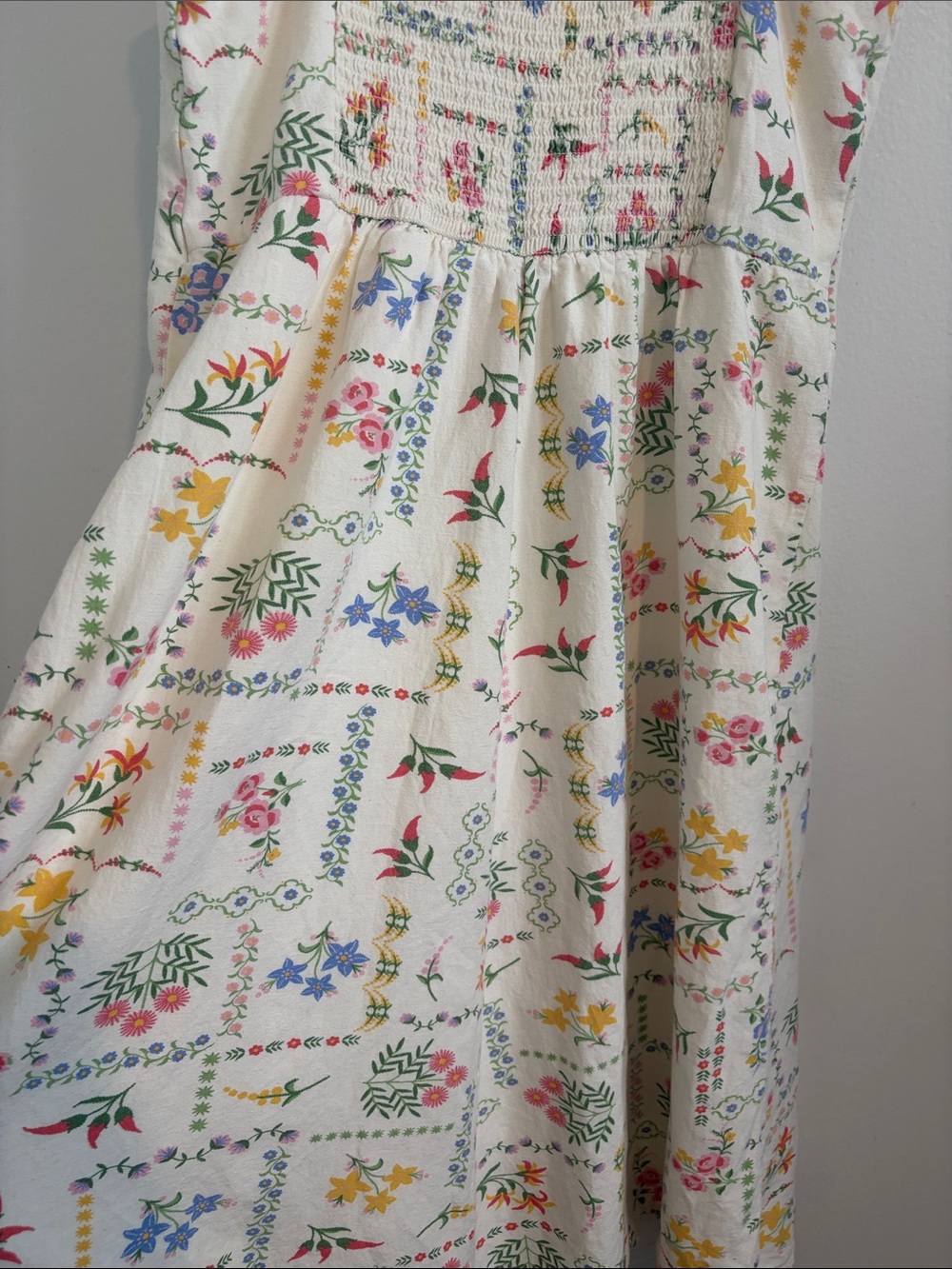 Cream Floral Square-Neck Slip Dress - Picture 6 of 6